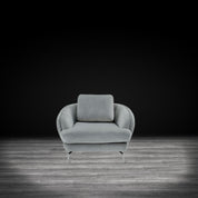 Giulia Sofa Polished Stainless Steel Base Light Gray Modern Sofa Set RG