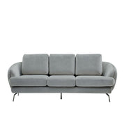 Giulia Sofa Polished Stainless Steel Base Light Gray Modern Sofa Set RG