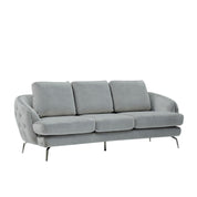Giulia Sofa Polished Stainless Steel Base Light Gray Stylish Sofa Set RG