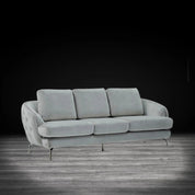 Giulia Sofa Polished Stainless Steel Base Light Gray Stylish Sofa Set RG