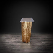 Glacier Rose Gold Polished Stainless Steel Base Luxury Console Table RG