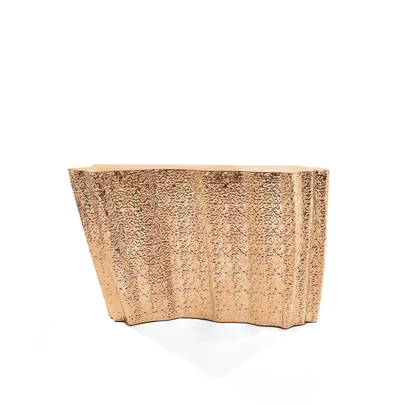 Glacier Rose Gold Polished Stainless Steel Base Roberto Grassie Console Table RG