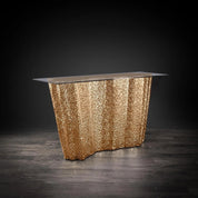 Glacier Rose Gold Polished Stainless Steel Base Roberto Grassie Console Table RG