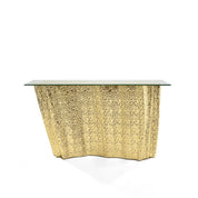 Glacier Titanium Gold Polished Stainless Steel Base Console Table RG