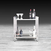 Iceland Silver Modern Bar Cart