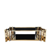 Illusion Rectangular Titanium Gold Polished Stainless Steel Base Coffee Table RG
