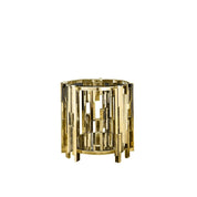 Illusion Round All Titanium Gold Polished Stainless Steel Base End Table