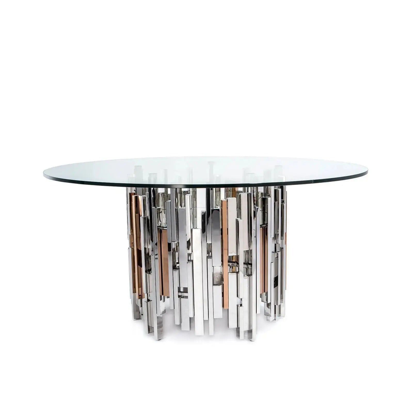 Illusion Round Silver Dining Table