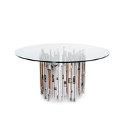 Illusion Round Silver Modern Dining Table