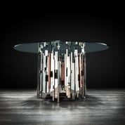 Illusion Round Silver Stylish Dining Table