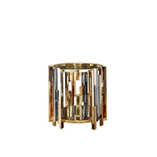 Illusion Round Titanium Gold Polished Stainless Steel Base End Table