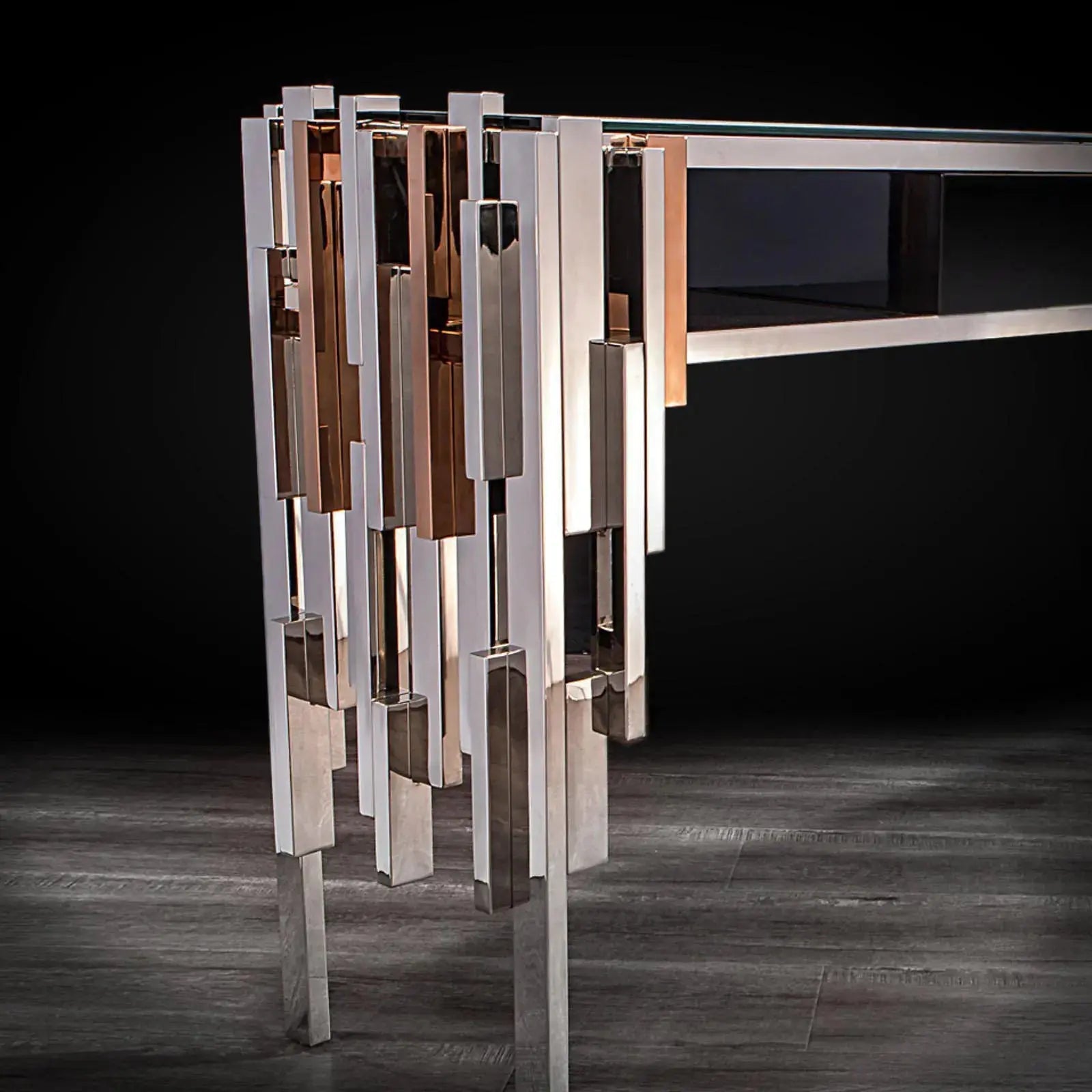 Illusion Silver Luxury Console Table