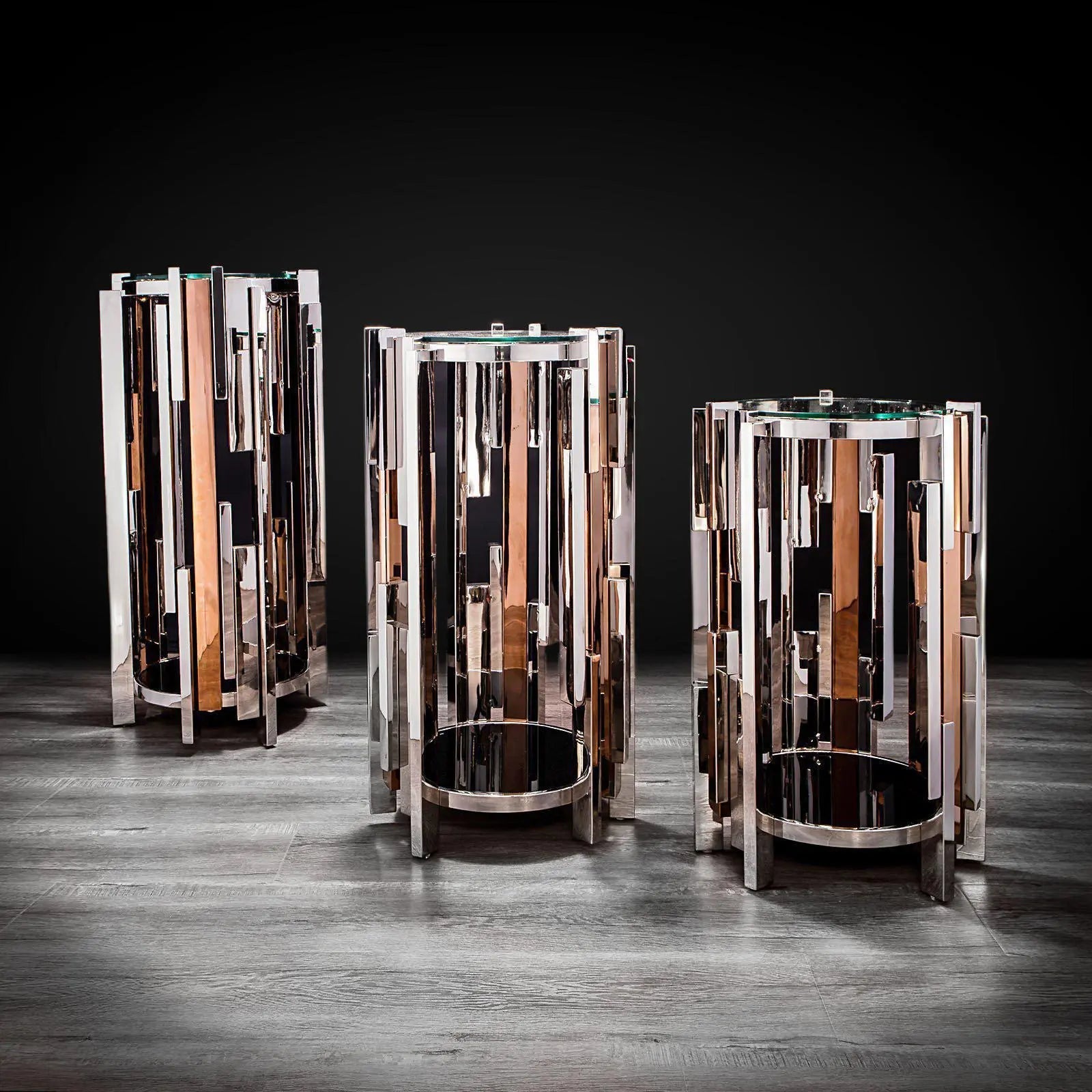 Illusion Silver Modern Flower Stand