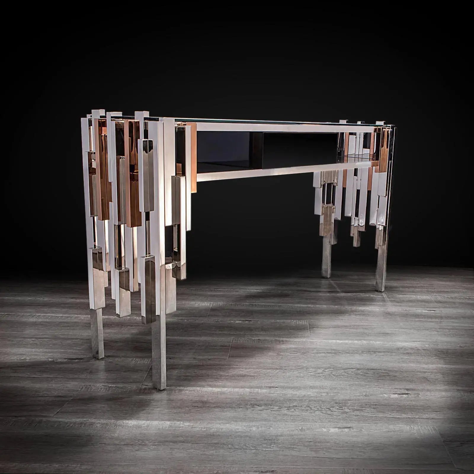 Illusion Silver Roberto Grassie Console Table