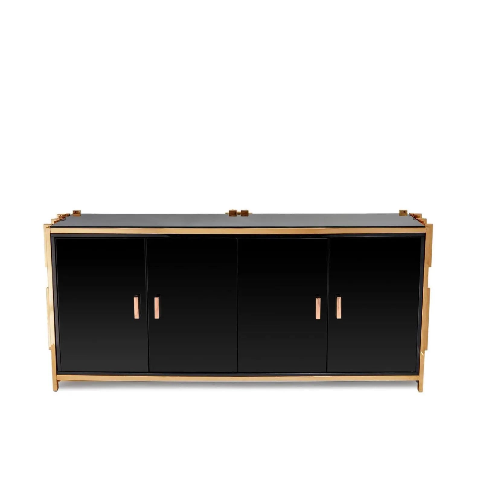 Illusion Titanium Gold Polished Stainless Steel Base Buffet