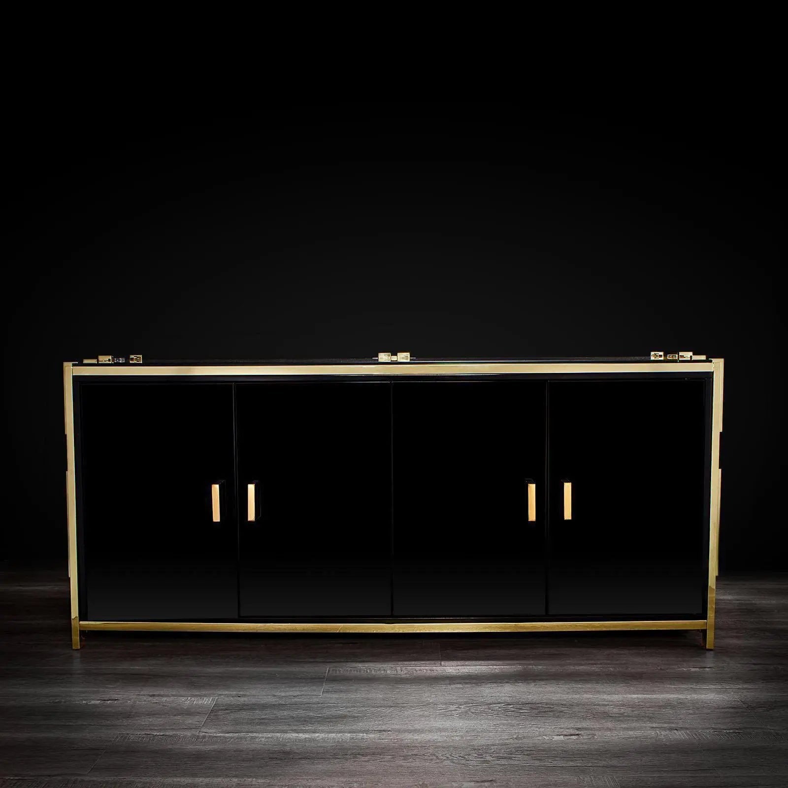 Illusion Titanium Gold Polished Stainless Steel Base Modern Buffet