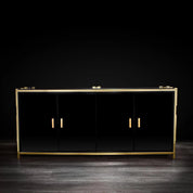 Illusion Titanium Gold Polished Stainless Steel Base Modern Buffet