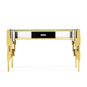 Illusion Titanium Gold Polished Stainless Steel Base Polished Stainless Steel Base Console Table RG