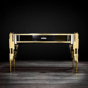 Illusion Titanium Gold Polished Stainless Steel Base Polished Stainless Steel Base Roberto Grassie Console Table RG