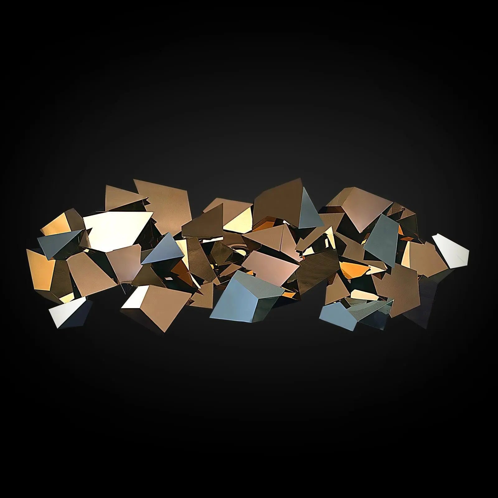 Intuition Titanium Gold Polished Stainless Steel Base Modern Wall Art