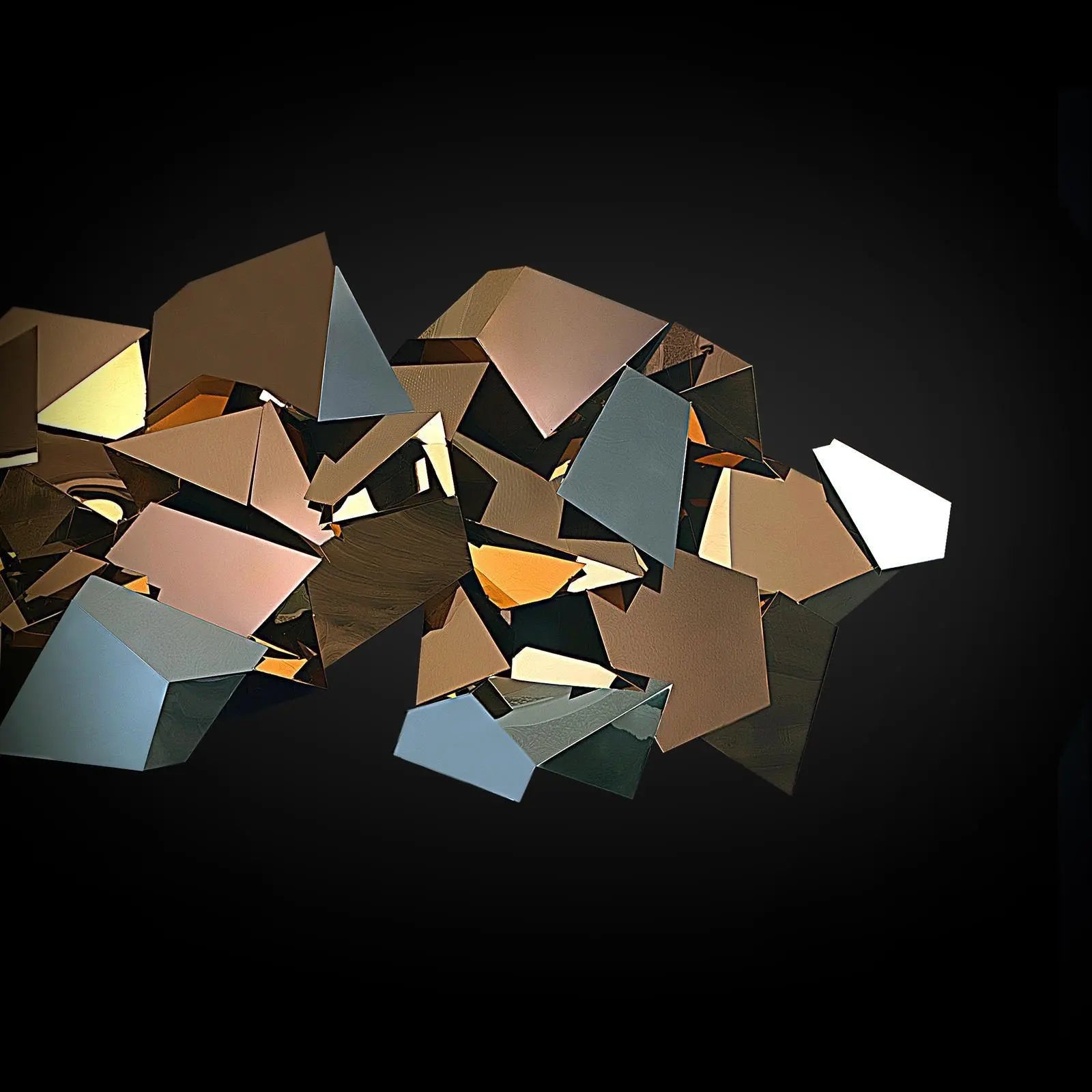 Intuition Titanium Gold Polished Stainless Steel Base Stylish Wall Art