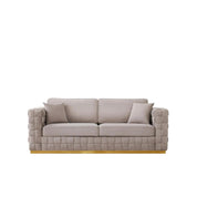 Liam Titanium Gold Brushed Stainless Steel Base Taupe Sofa Set RG