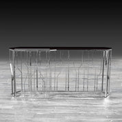Lorensia Lg Silver Glass Modern Console Table
