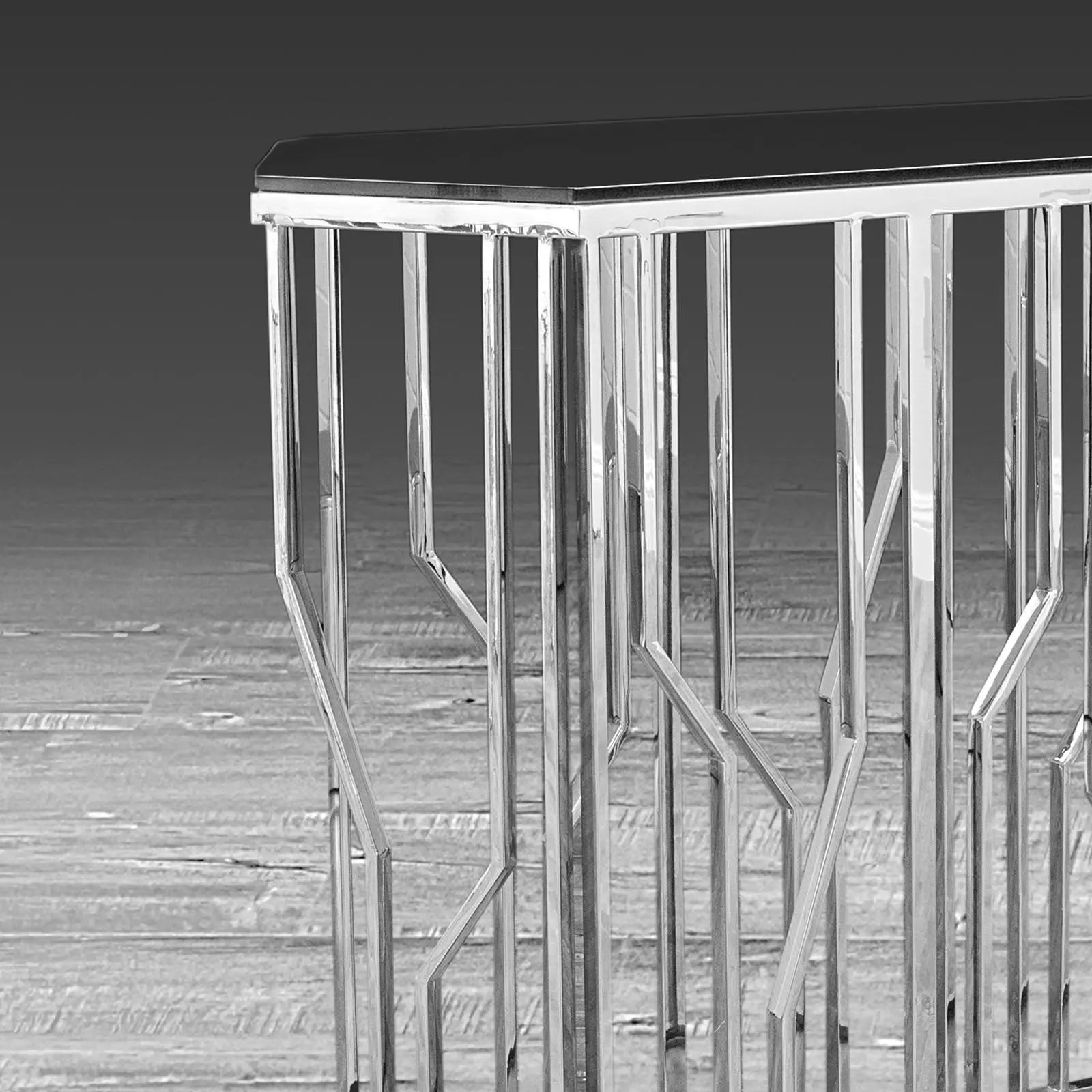 Lorensia Lg Silver Glass Roberto Grassie Console Table