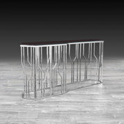 Lorensia Lg Silver Glass Stylish Console Table