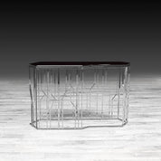 Lorensia Silver Glass Modern Console Table
