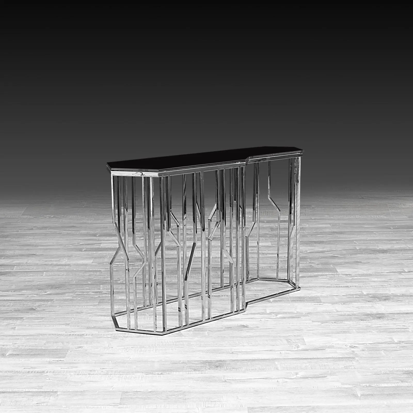 Lorensia Silver Glass Stylish Console Table