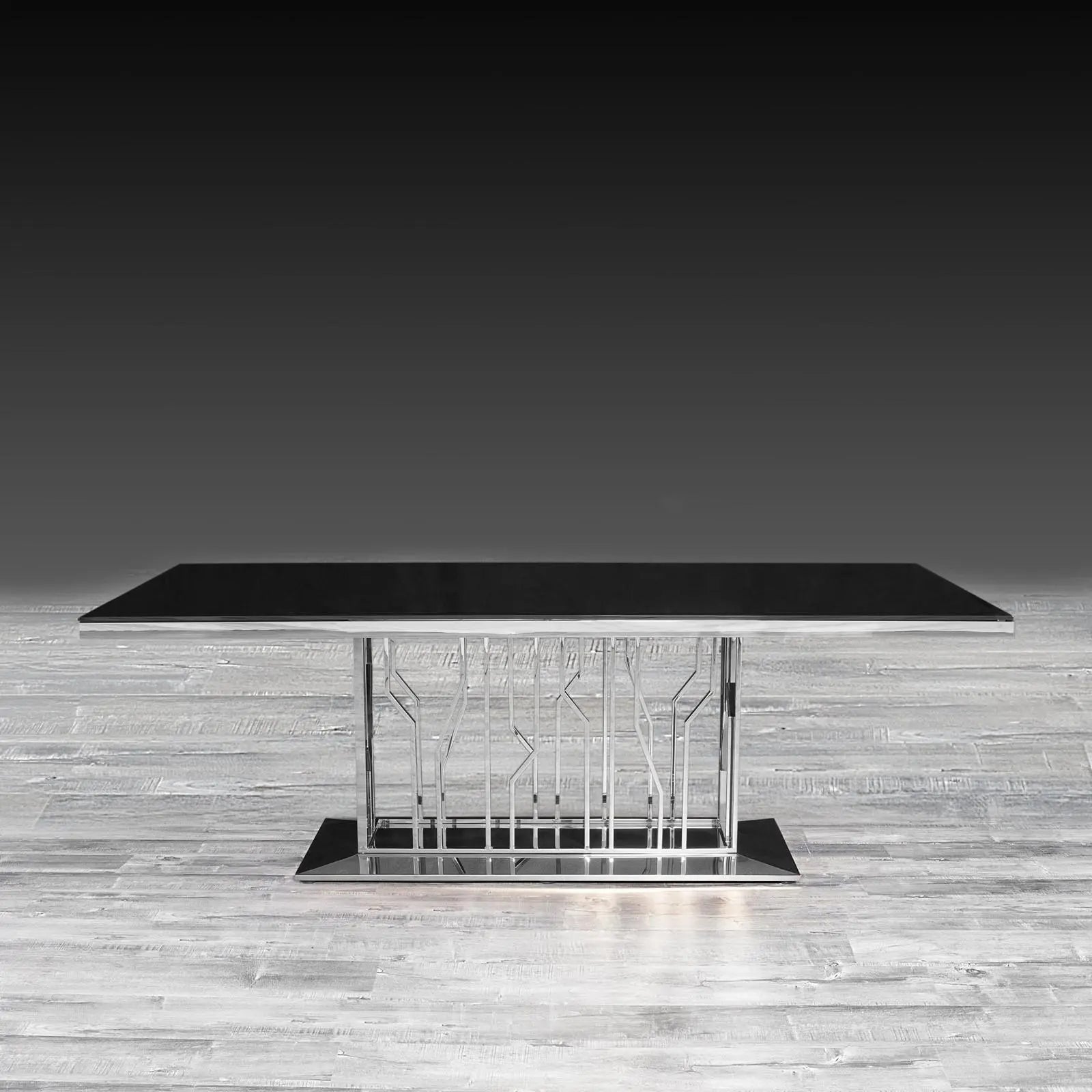 Lorensia Silver Modern Dining Table