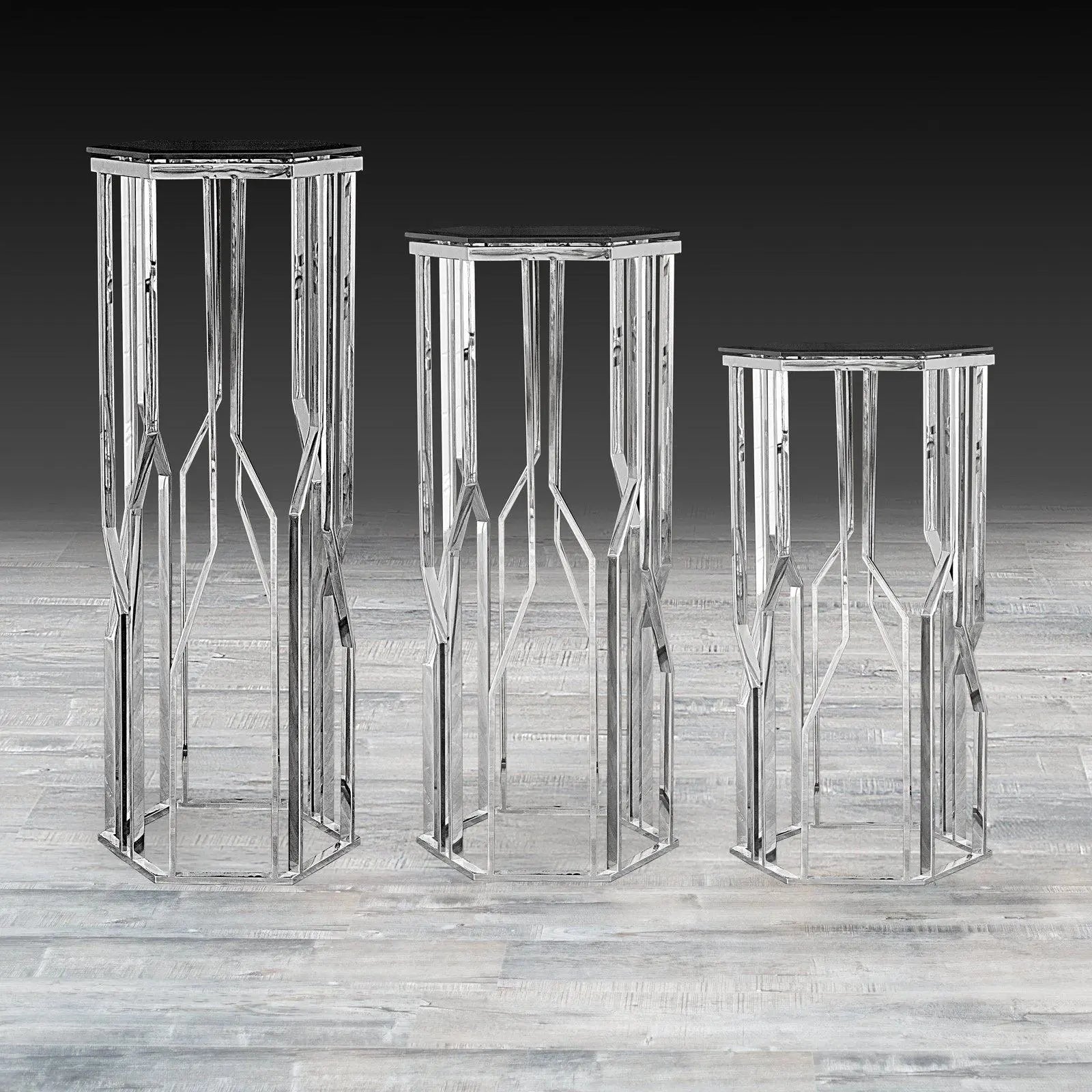 Lorensia Silver Modern Flower Stand