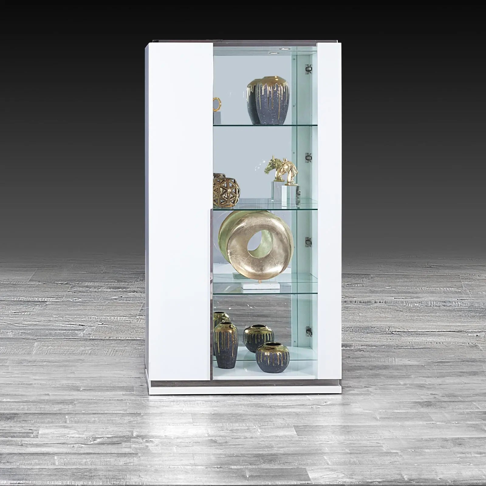 Lozano White Modern Curio