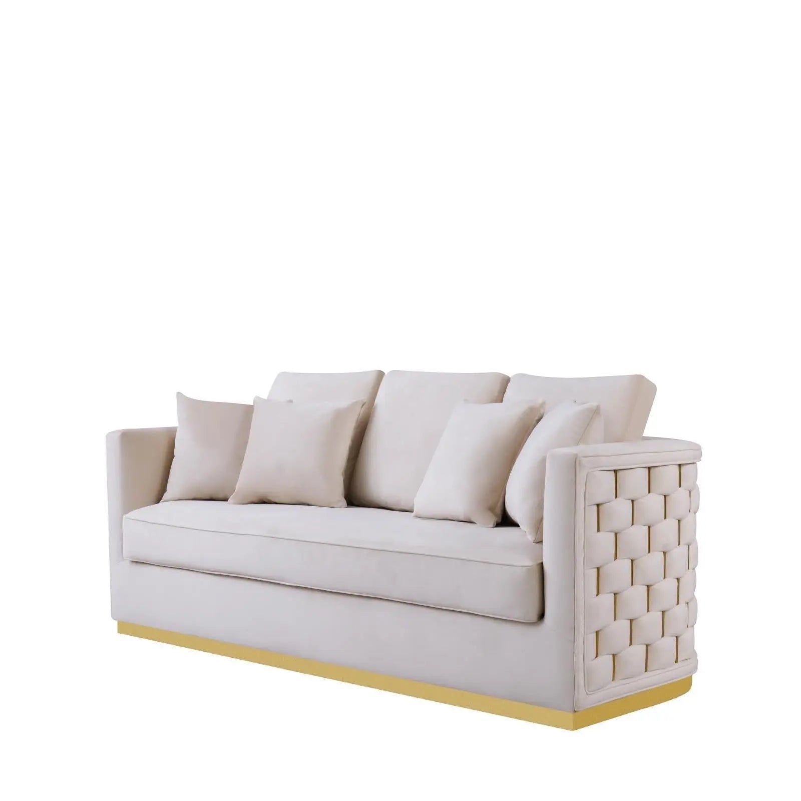 Lucia Gold Beige Roberto Grassie Sofa Set