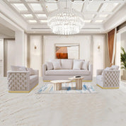 Lucia Gold Beige Roberto Grassie Sofa Set