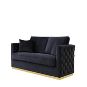 Lucia Gold Black Luxury Sofa Set