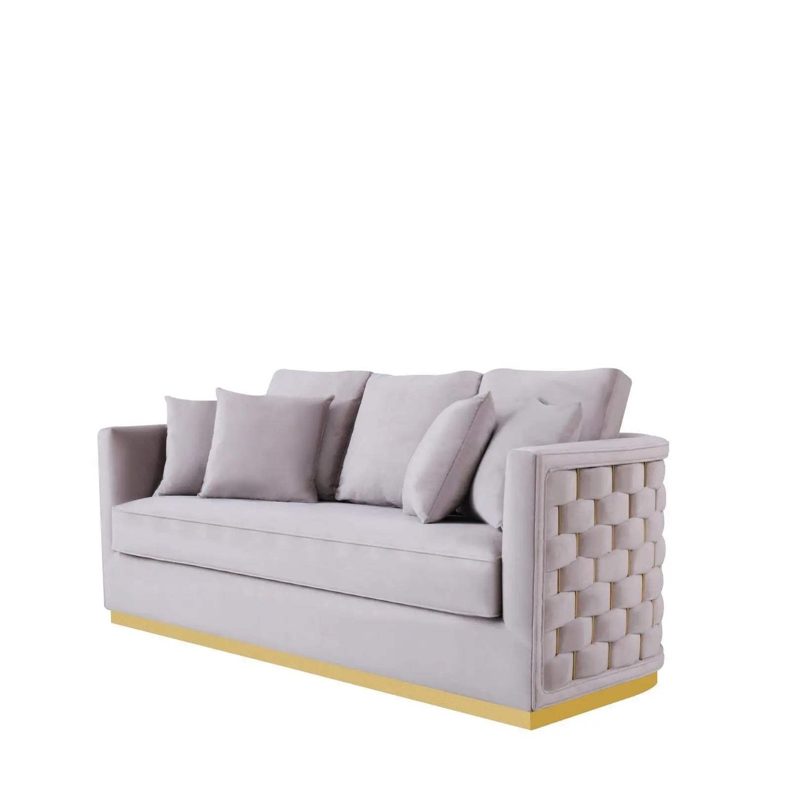 Lucia Gold Silver Gray Luxury Sofa Set