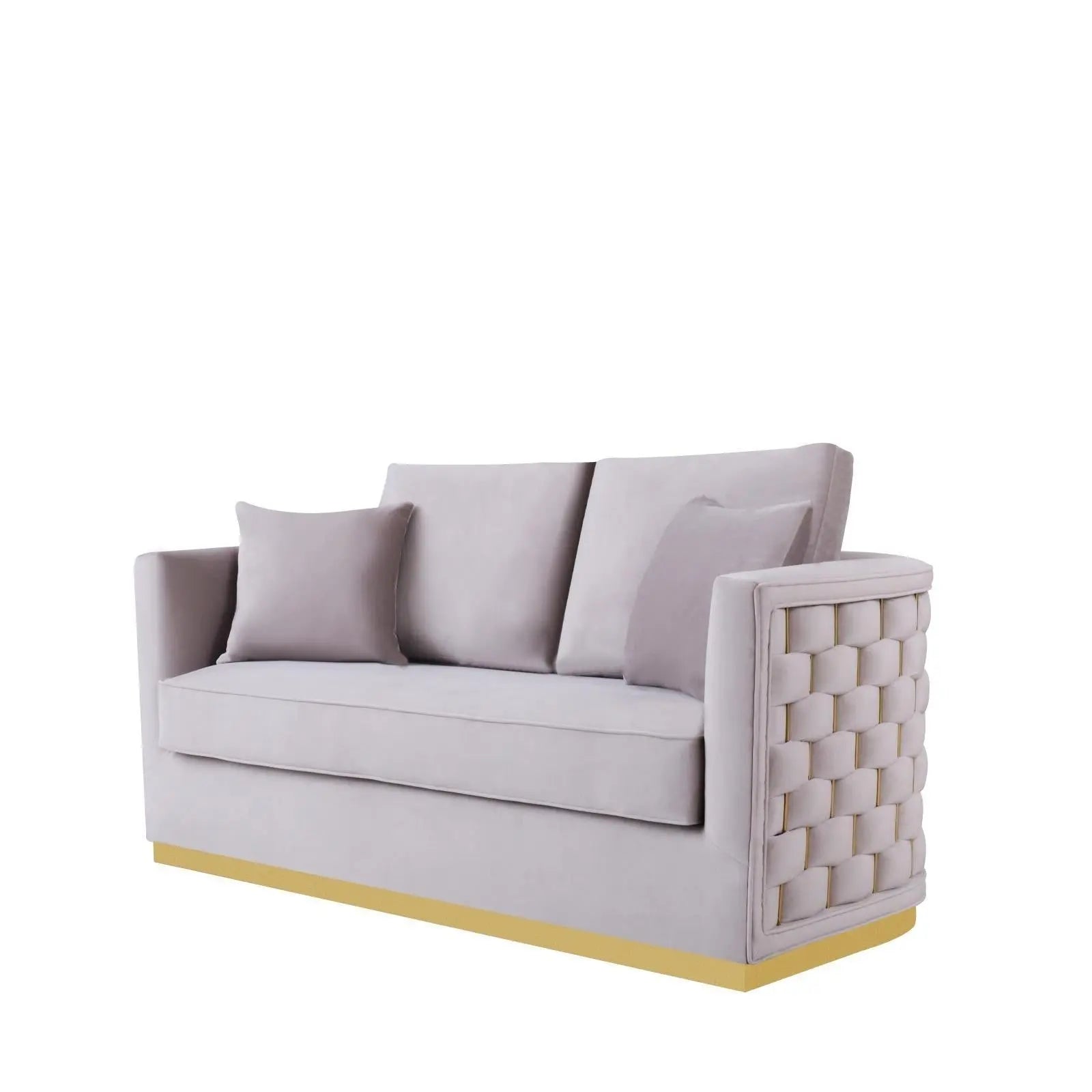 Lucia Gold Silver Gray Modern Sofa Set