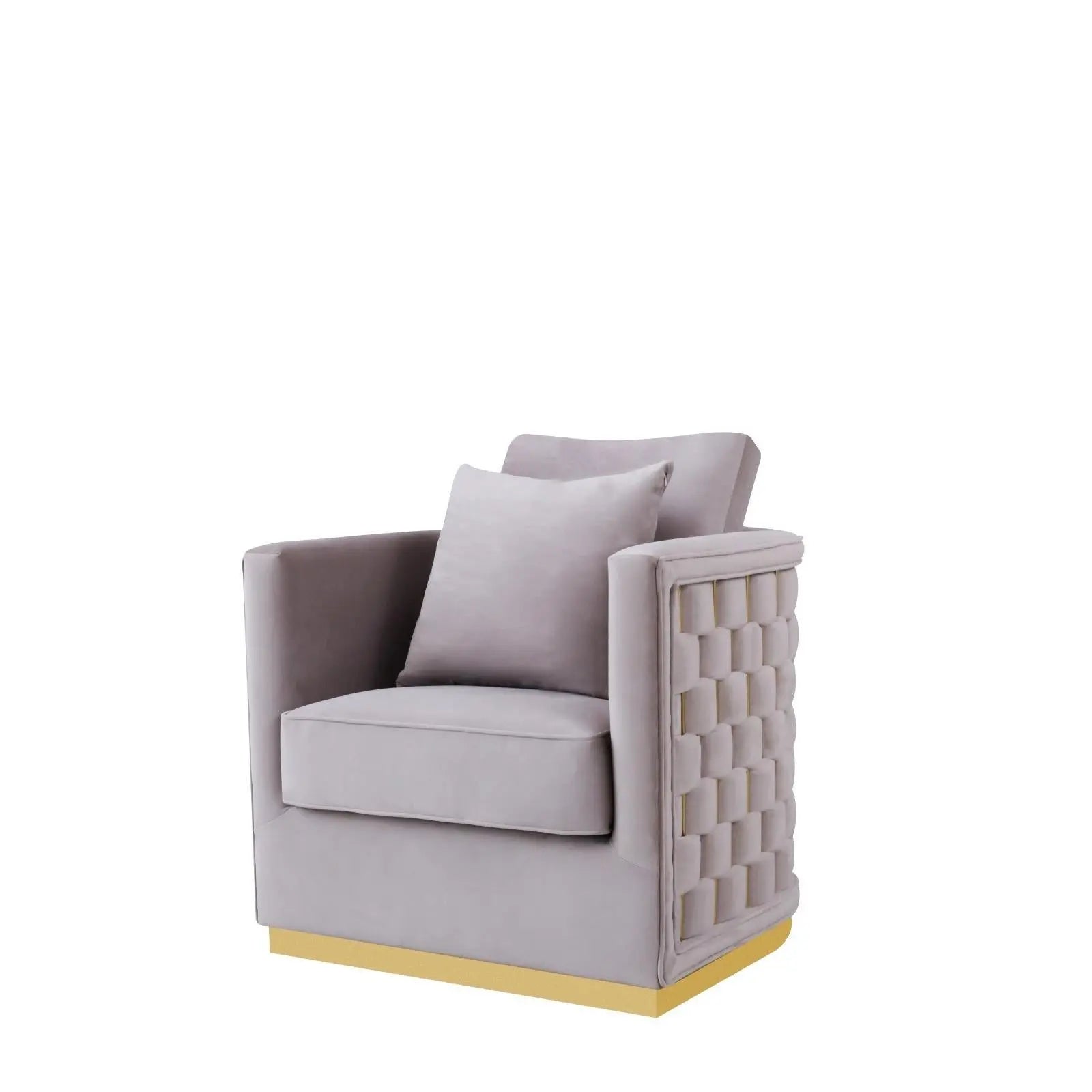 Lucia Gold Silver Gray Stylish Sofa Set