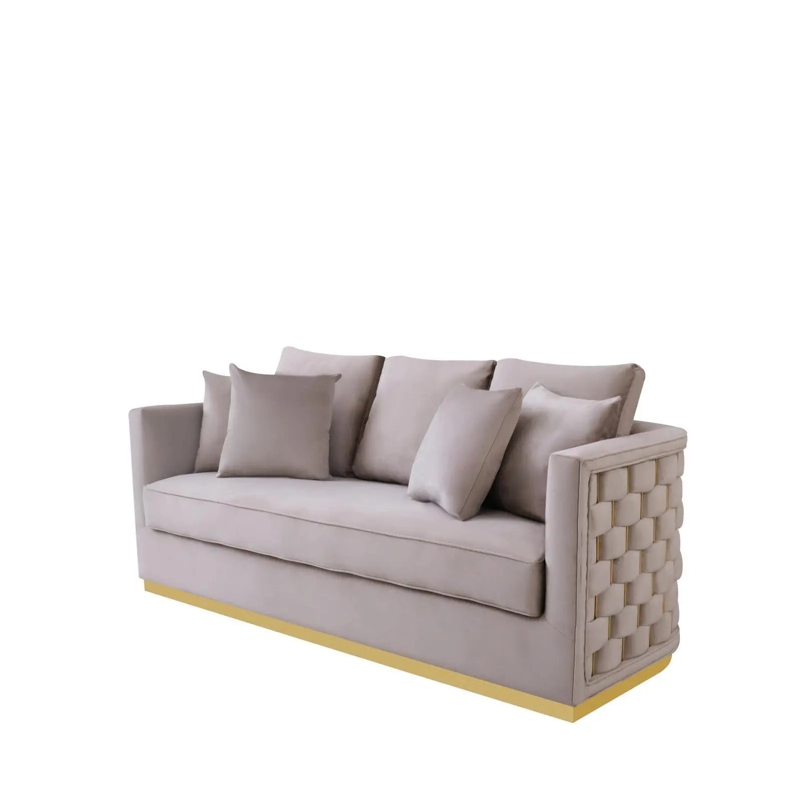 Lucia Gold Taupe Luxury Sofa Set