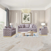 Lucia Gold Taupe Modern Sofa Set
