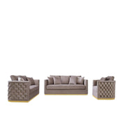 Lucia Gold Taupe Stylish Sofa Set