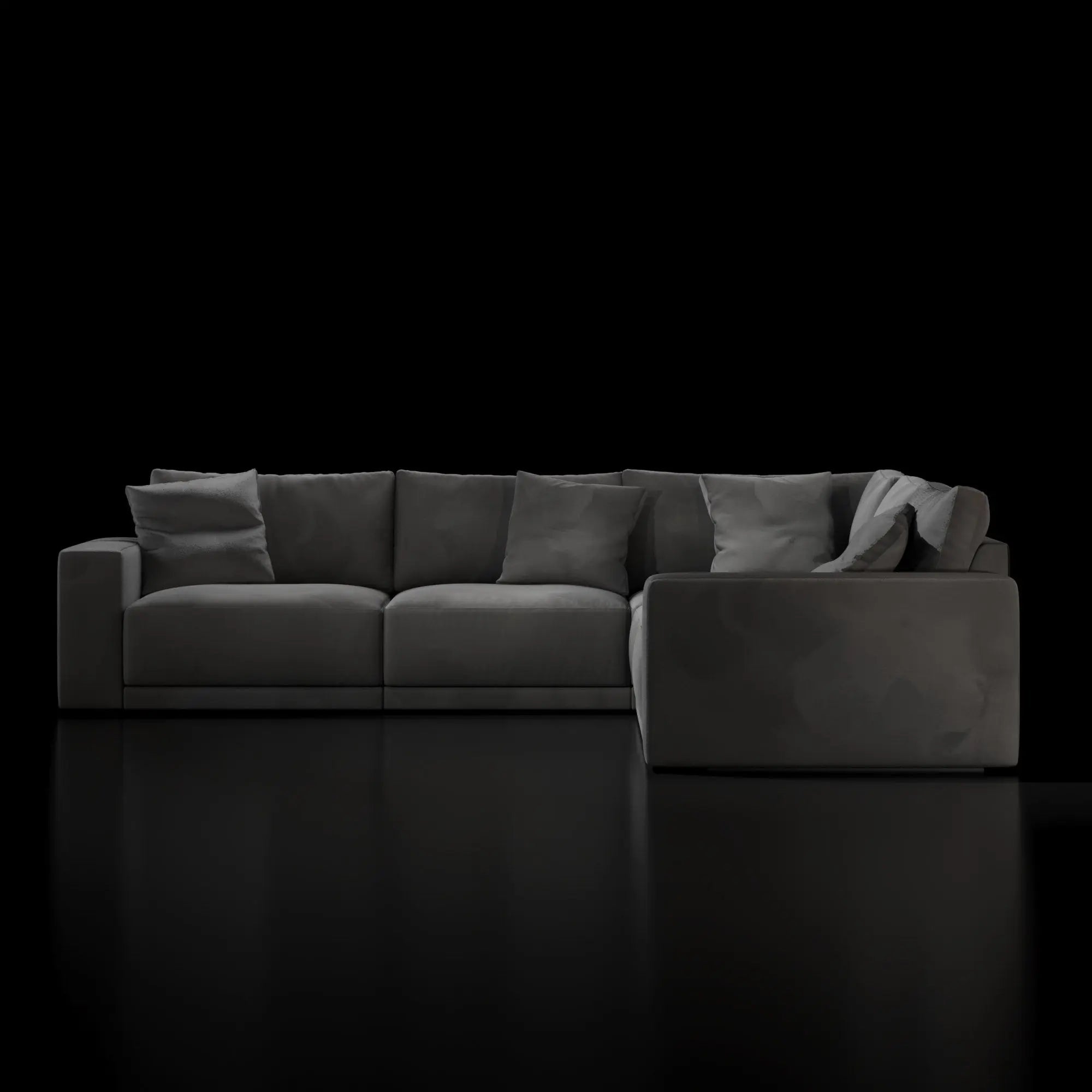 Lugano Five Pieces Dark Gray Sectional RG