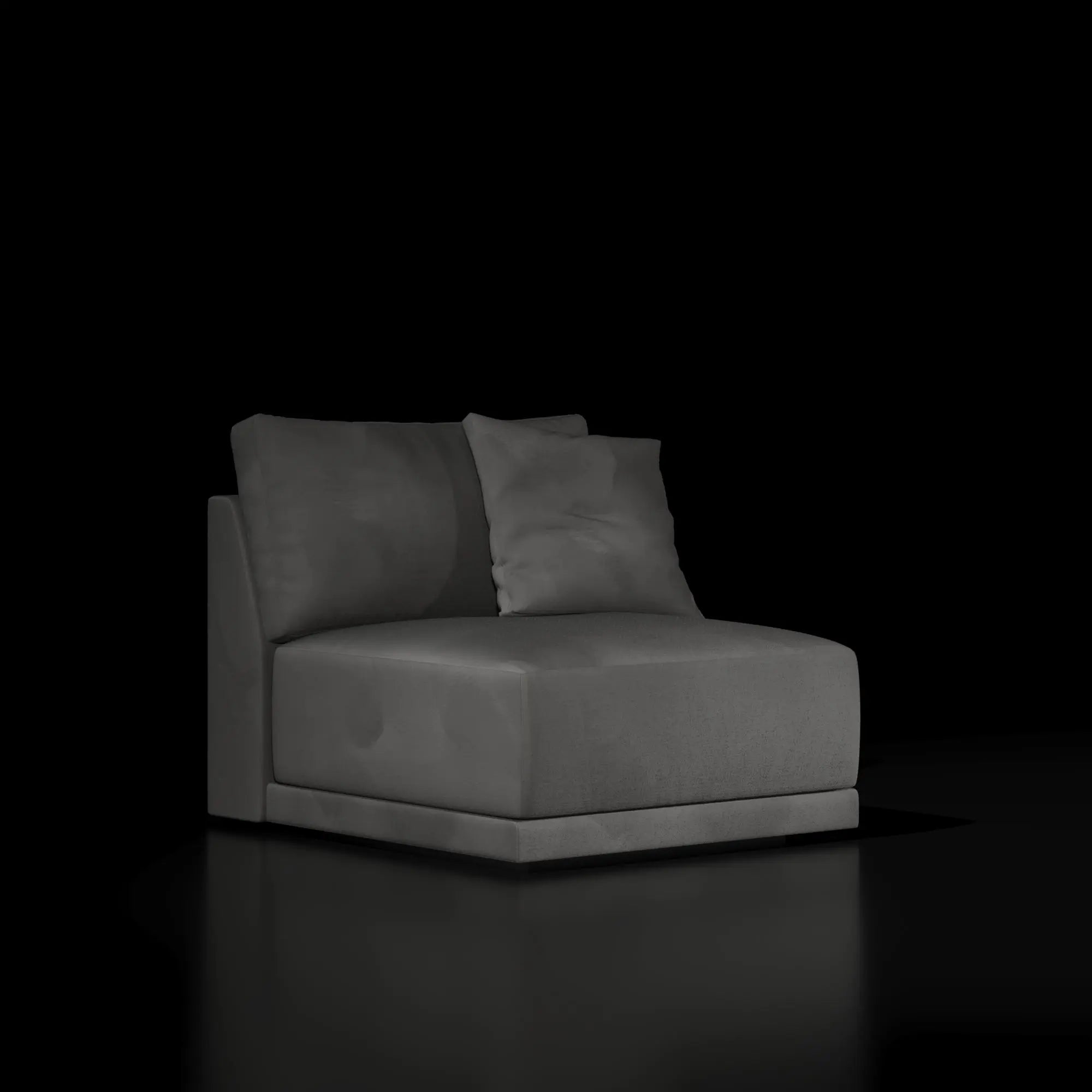 Lugano Five Pieces Dark Gray Sectional Armless Chair Roberto Grassie RG