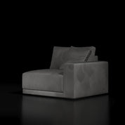 Lugano Five Pieces Dark Gray Sectional Raf Chair Roberto Grassie RG