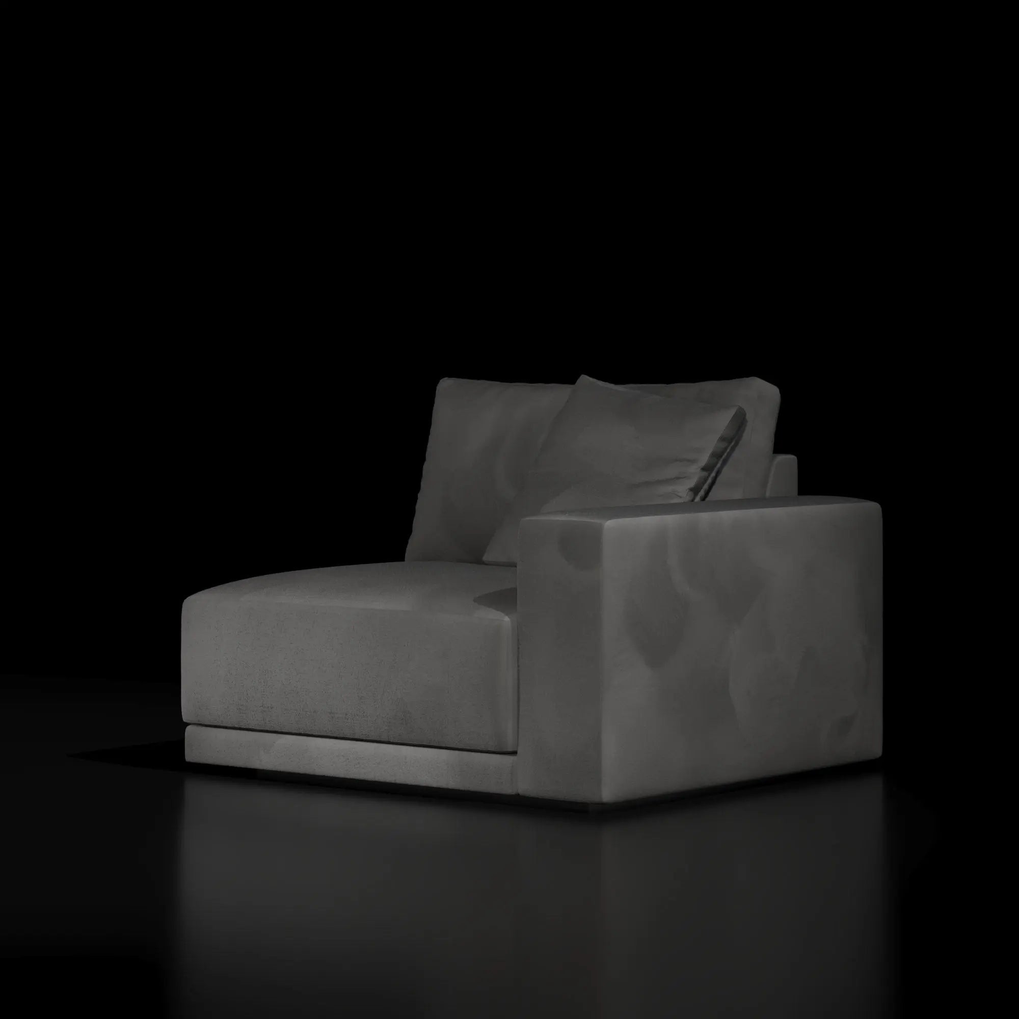 Lugano Five Pieces Dark Gray Sectional Raf Chair Roberto Grassie RG