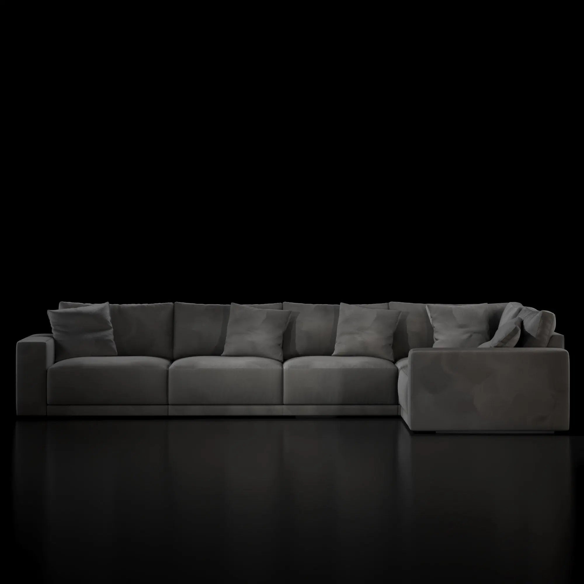 Lugano Five Pieces Dark Gray Sectional RG