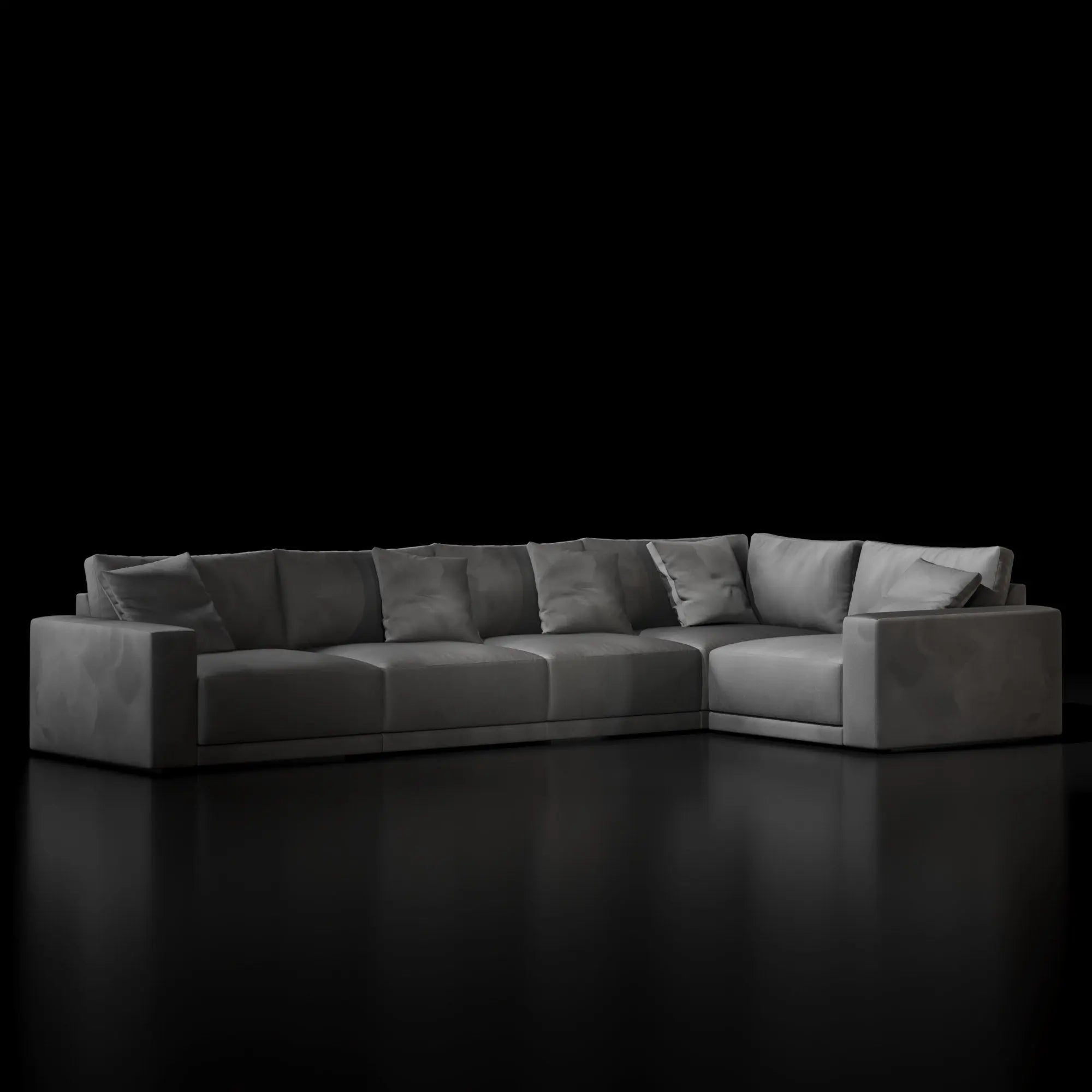 Lugano Five Pieces Dark Gray Sectional Roberto Grassie RG