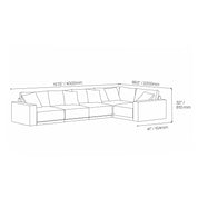 Lugano Five Pieces Sectional Dims RG